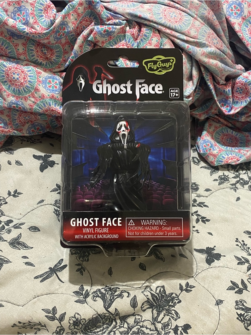 Ghost Face Vinyl Figure movie scene background fly guys